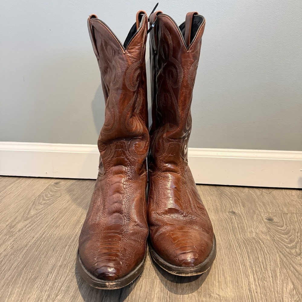 Dan Post Mens DP26636 Ostrich Leg Cowboy Western Boots Size 12 - Picture 2 of 9
